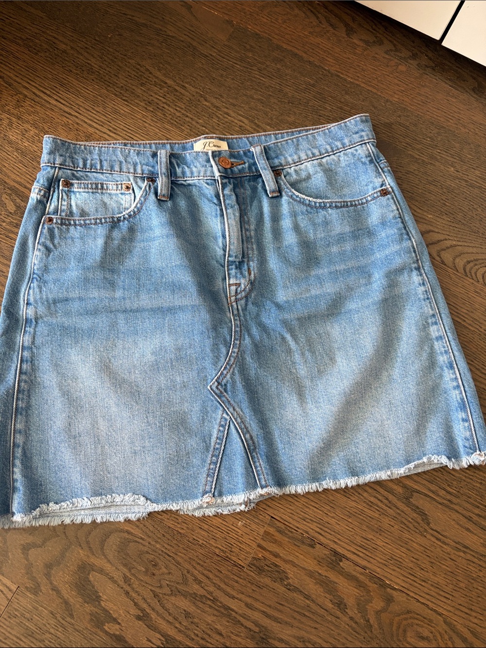 J. Crew Light Wash Denim Mini Skirt